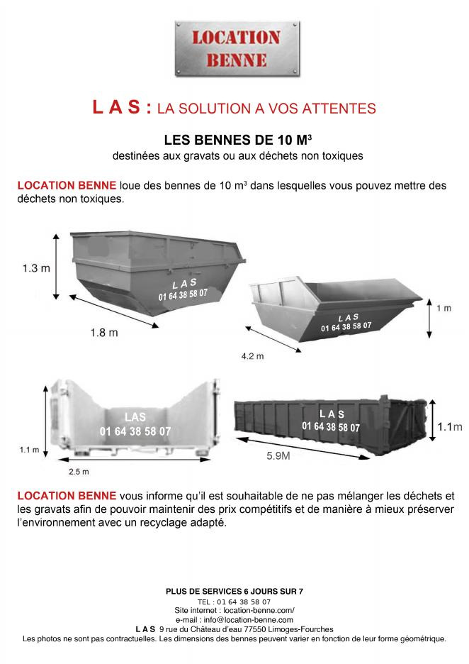 Dimensions benne 10 m³