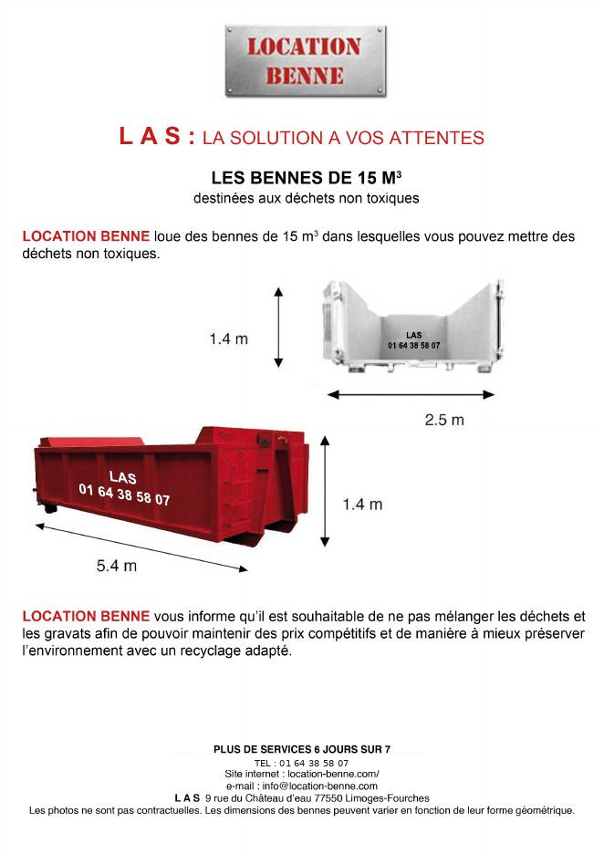 Dimensions benne 15 m³